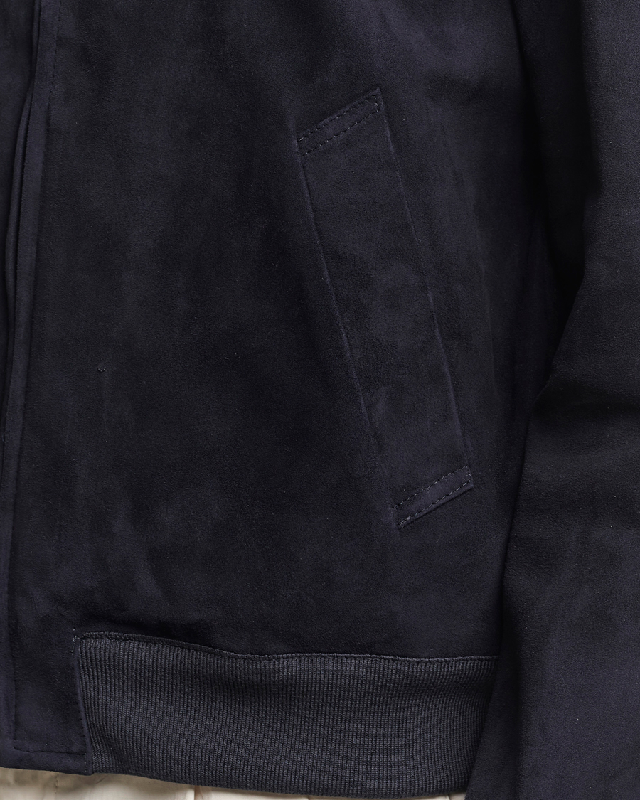 Homme | Manteaux Et Vestes | Valstar | Zip Suede Jacket Navy