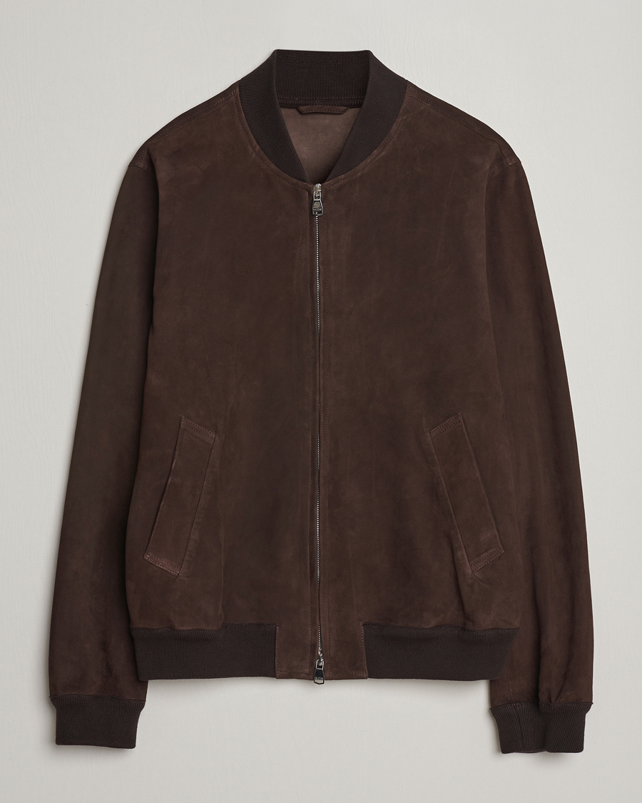 Homme | Manteaux Et Vestes | Valstar | Zip Suede Jacket Dark Brown