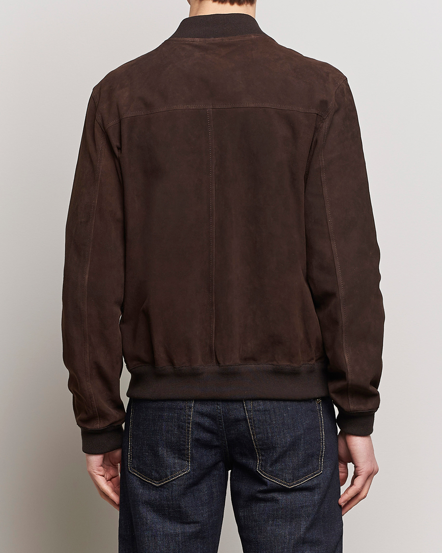 Homme | Manteaux Et Vestes | Valstar | Zip Suede Jacket Dark Brown