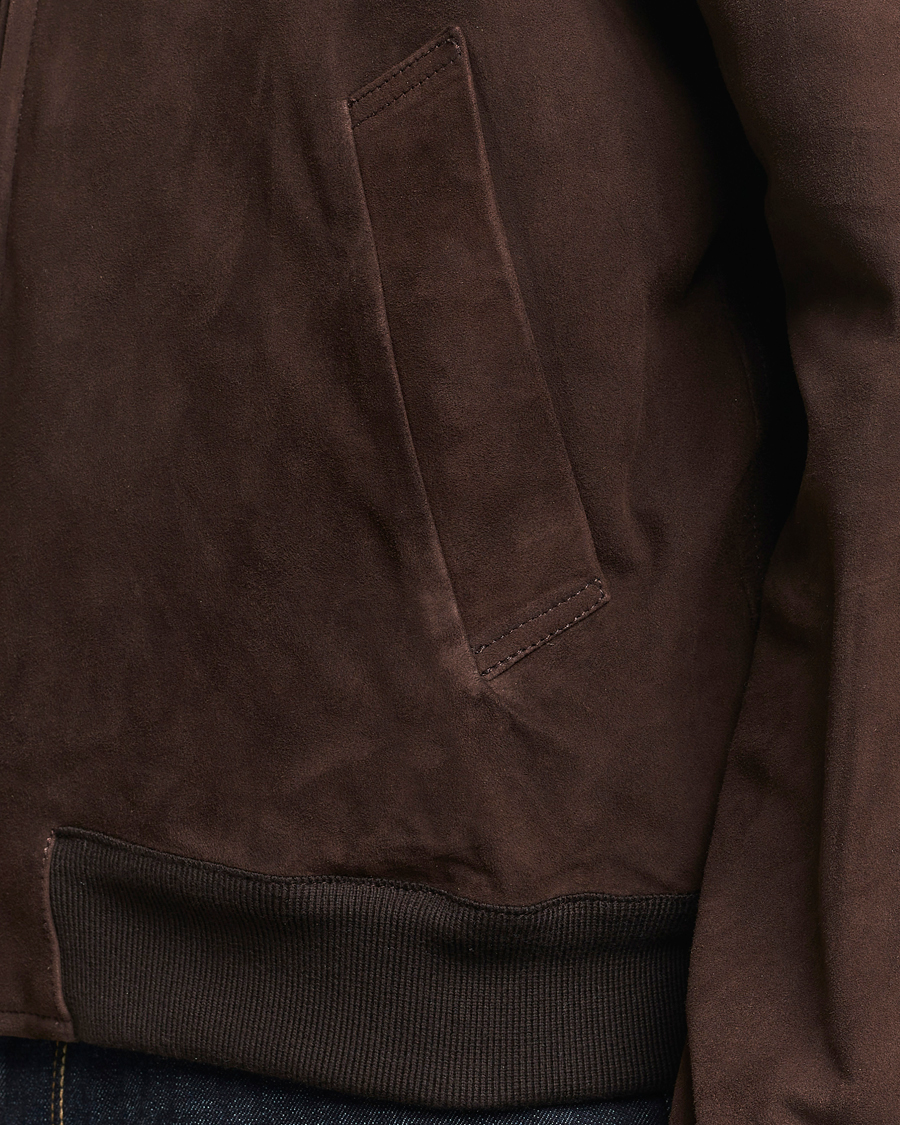 Homme | Manteaux Et Vestes | Valstar | Zip Suede Jacket Dark Brown