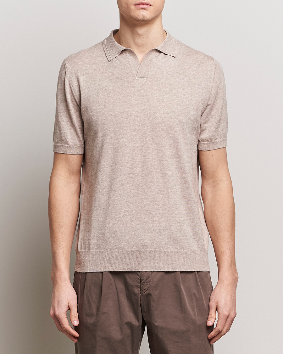 Homme |  | Altea | Cotton/Cashmere Polo Shirt Beige