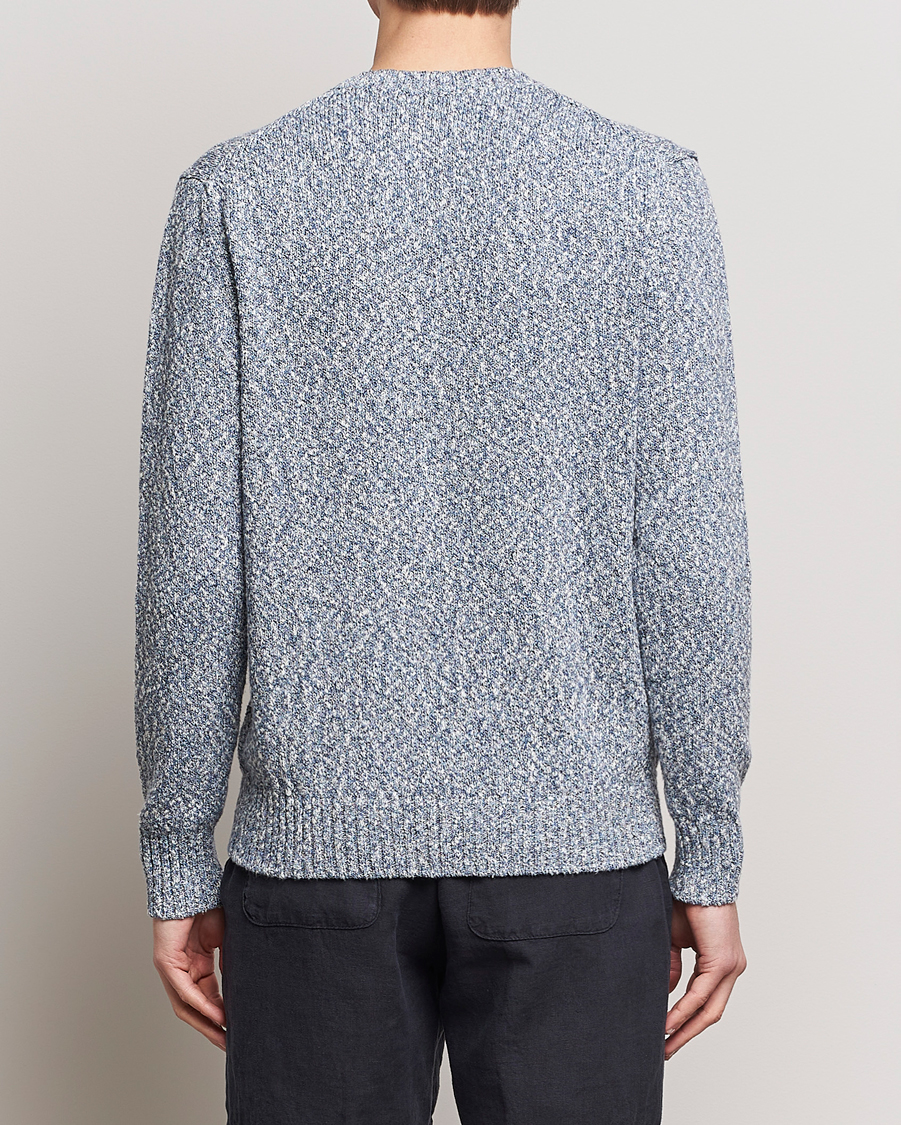 Homme | Pulls Et Tricots | Altea | Cotton Mouline Crew Neck Pullover Blue Melange