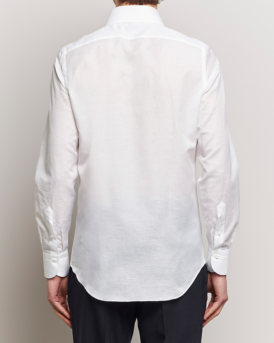Homme | Chemises | Finamore Napoli | Milano Slim Linen Dress Shirt White