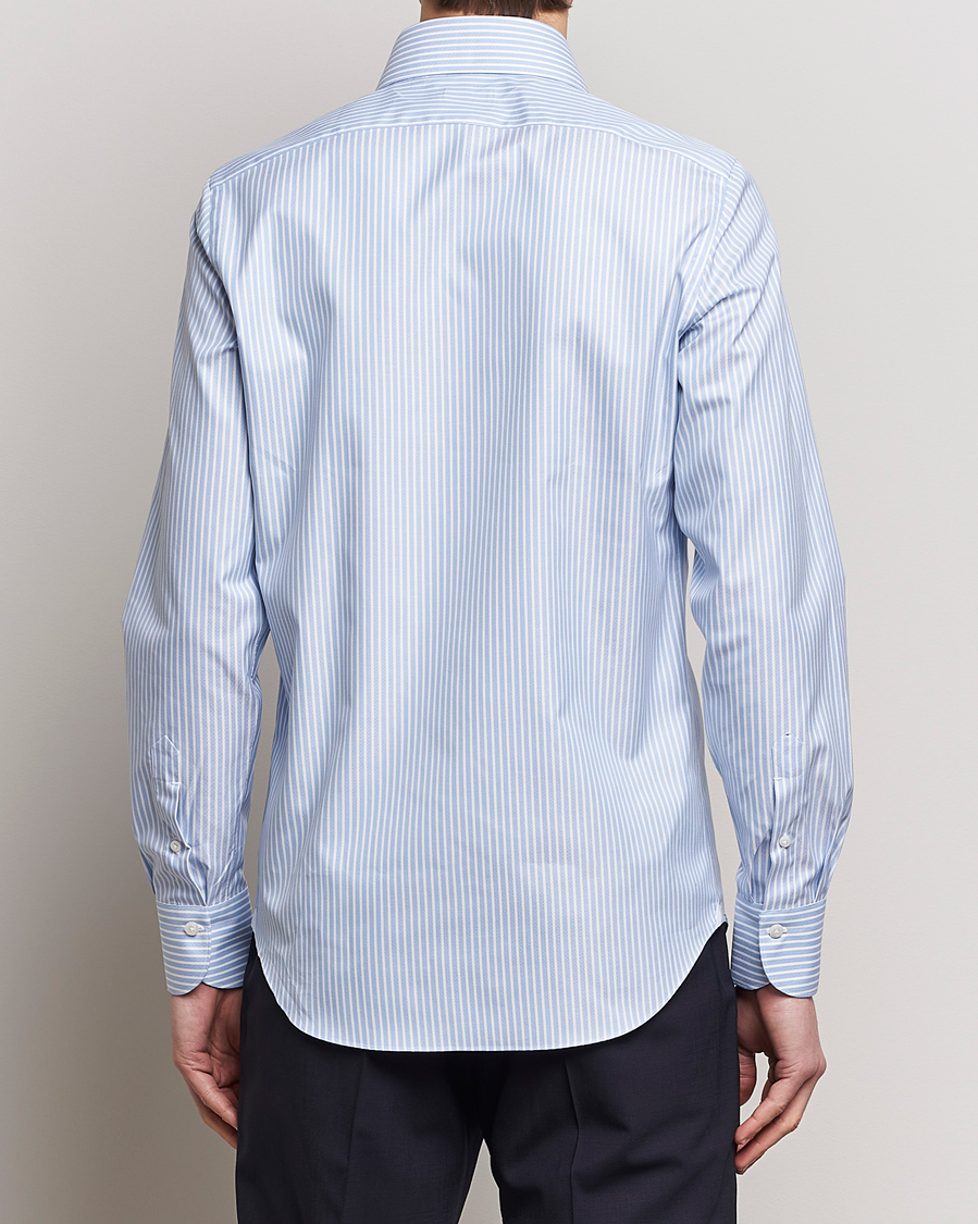 Homme | Chemises | Finamore Napoli | Milano Slim Royal Oxford Shirt Blue Stripe