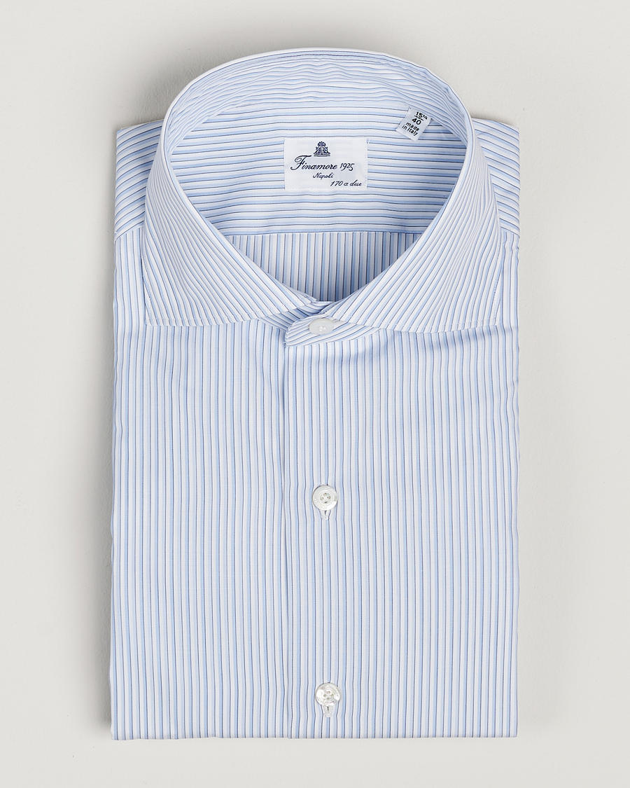 Homme | Chemises | Finamore Napoli | Milano Slim Giza 170 Dress Shirt Light Blue