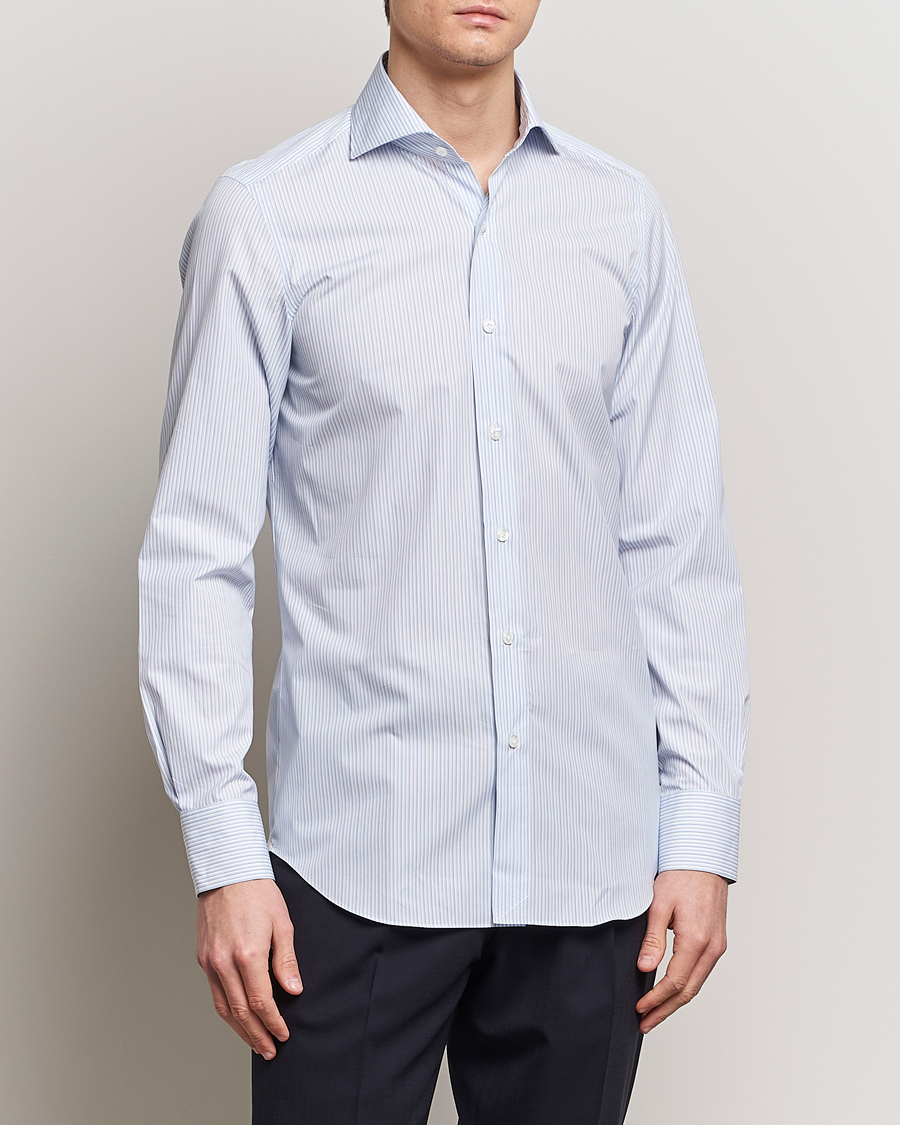 Homme | Chemises | Finamore Napoli | Milano Slim Giza 170 Dress Shirt Light Blue