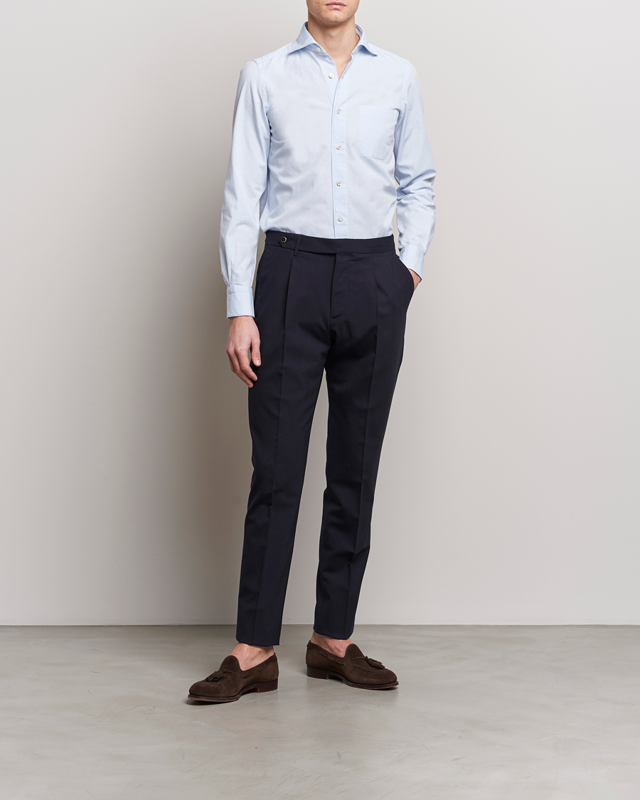 Homme | Chemises | Finamore Napoli | Gaeta Chambray Shirt Light Blue