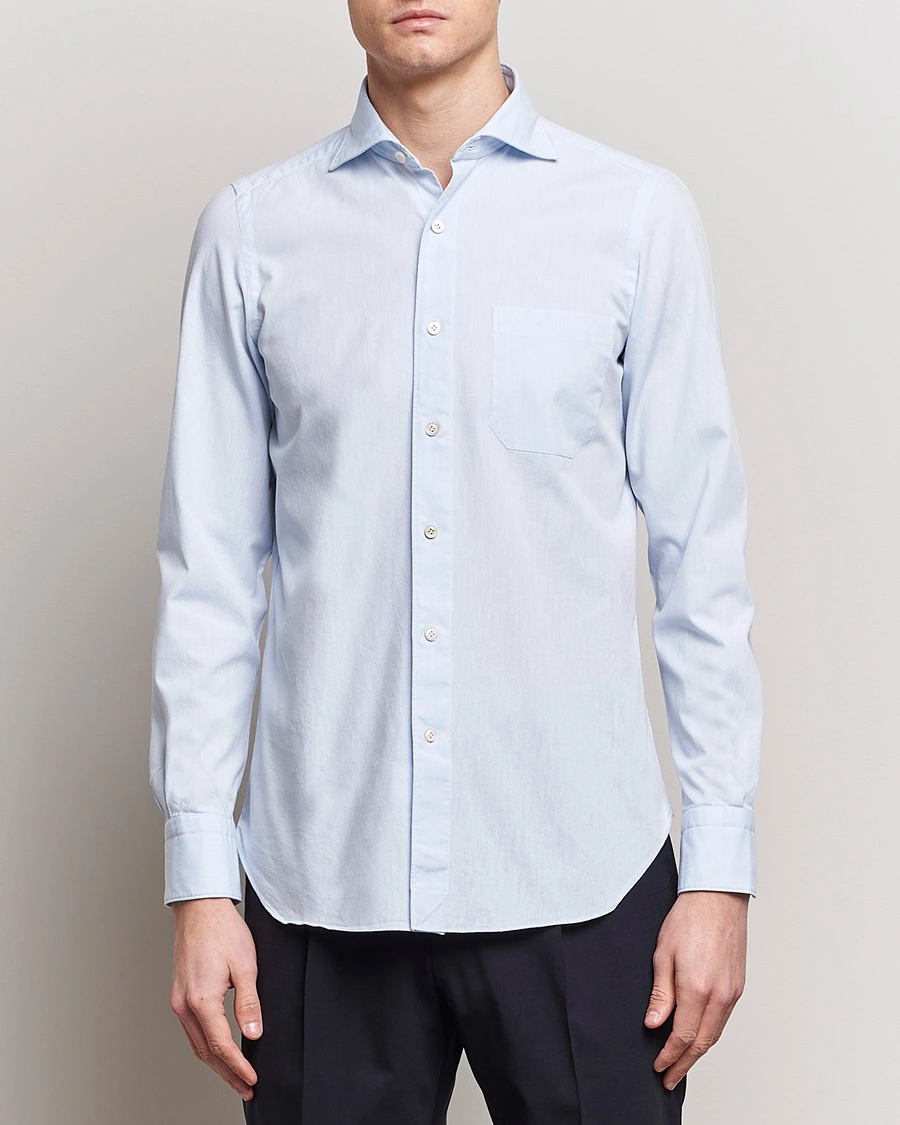Homme | Sections | Finamore Napoli | Gaeta Chambray Shirt Light Blue