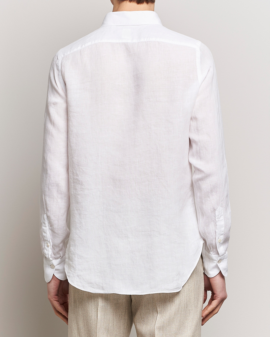 Homme | Chemises | Finamore Napoli | Gaeta Linen Pocket Shirt White