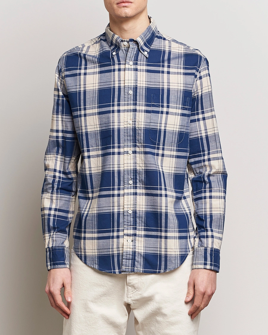 Homme | Sections | Gitman Vintage | Button Down Madras Shirt Blue Check