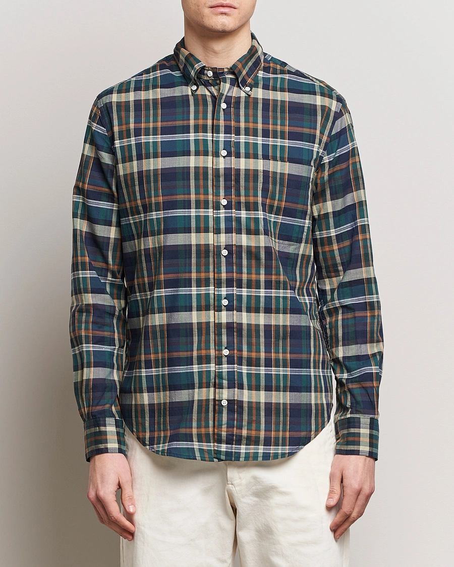 Homme | Sections | Gitman Vintage | Button Down Madras Shirt Green Check