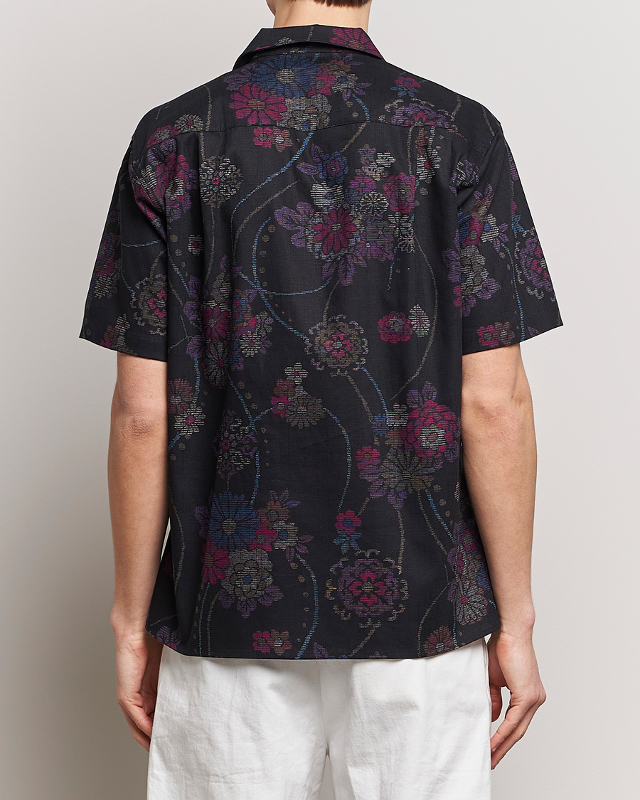Homme | Chemises | Gitman Vintage | Japanese Floral Jacquard Camp Shirt Black