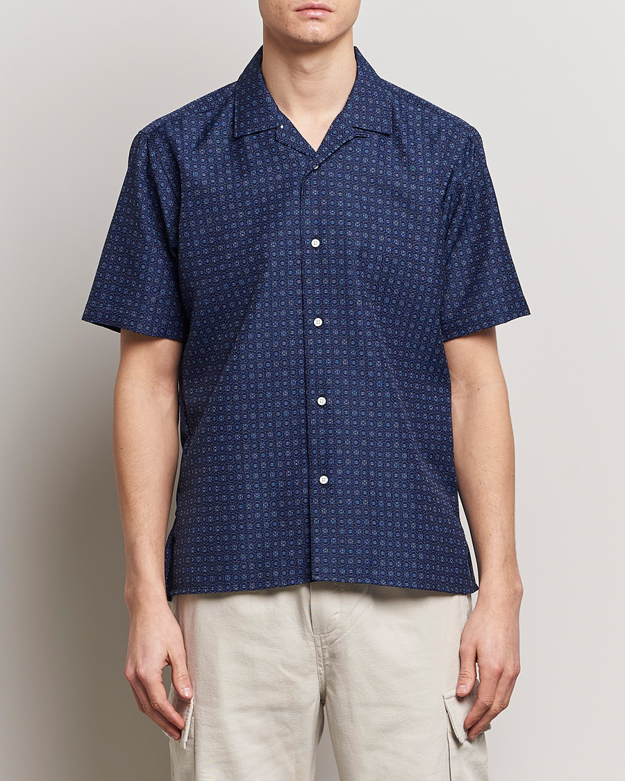 Homme | Chemises | Gitman Vintage | Japanese Dobby Camp Shirt Navy