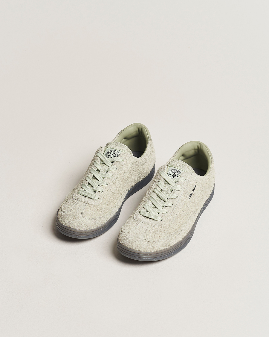 Homme | Stone Island S0101 Suede Sneakers Sage | Stone Island | S0101 Suede Sneakers Sage