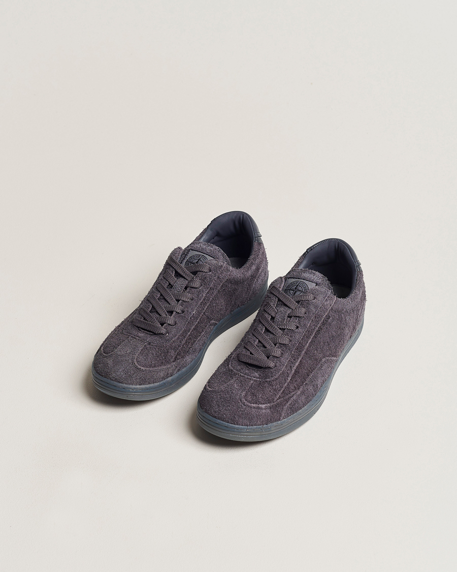 Homme | Stone Island S0101 Suede Sneakers Blue Grey | Stone Island | S0101 Suede Sneakers Blue Grey