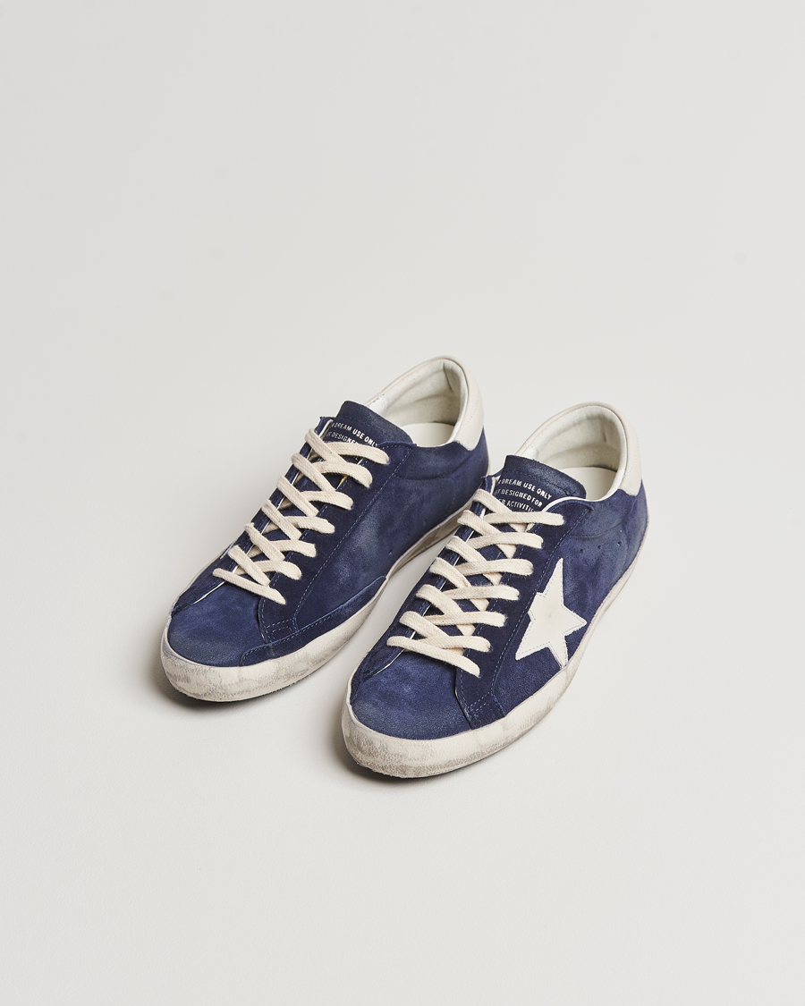 Homme | Golden Goose Deluxe Brand Super-Star Sneaker Navy/White | Golden Goose | Deluxe Brand Super-Star Sneaker Navy/White