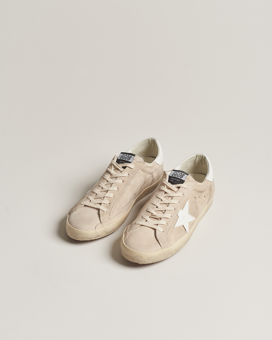 Homme | Chaussures En Daim | Golden Goose | Deluxe Brand Super-Star Sneaker Beige/White