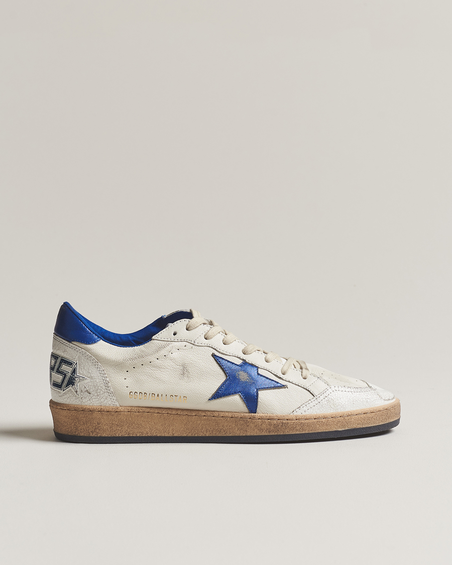 Homme | Golden Goose Ball Star Sneakers White/Blue | Golden Goose | Ball Star Sneakers White/Blue