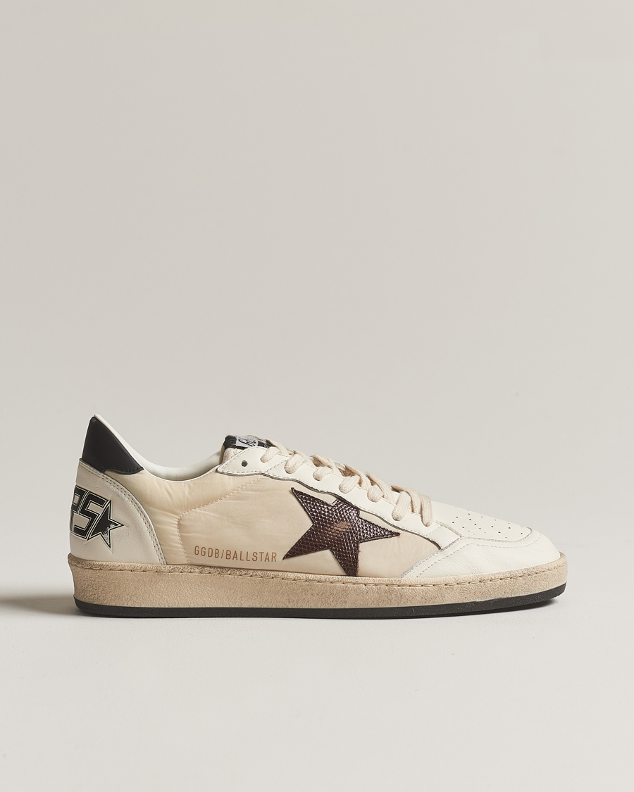 Homme | Golden Goose Deluxe Brand Ball Star Sneakers Beige/Burgundy | Golden Goose | Deluxe Brand Ball Star Sneakers Beige/Burgundy