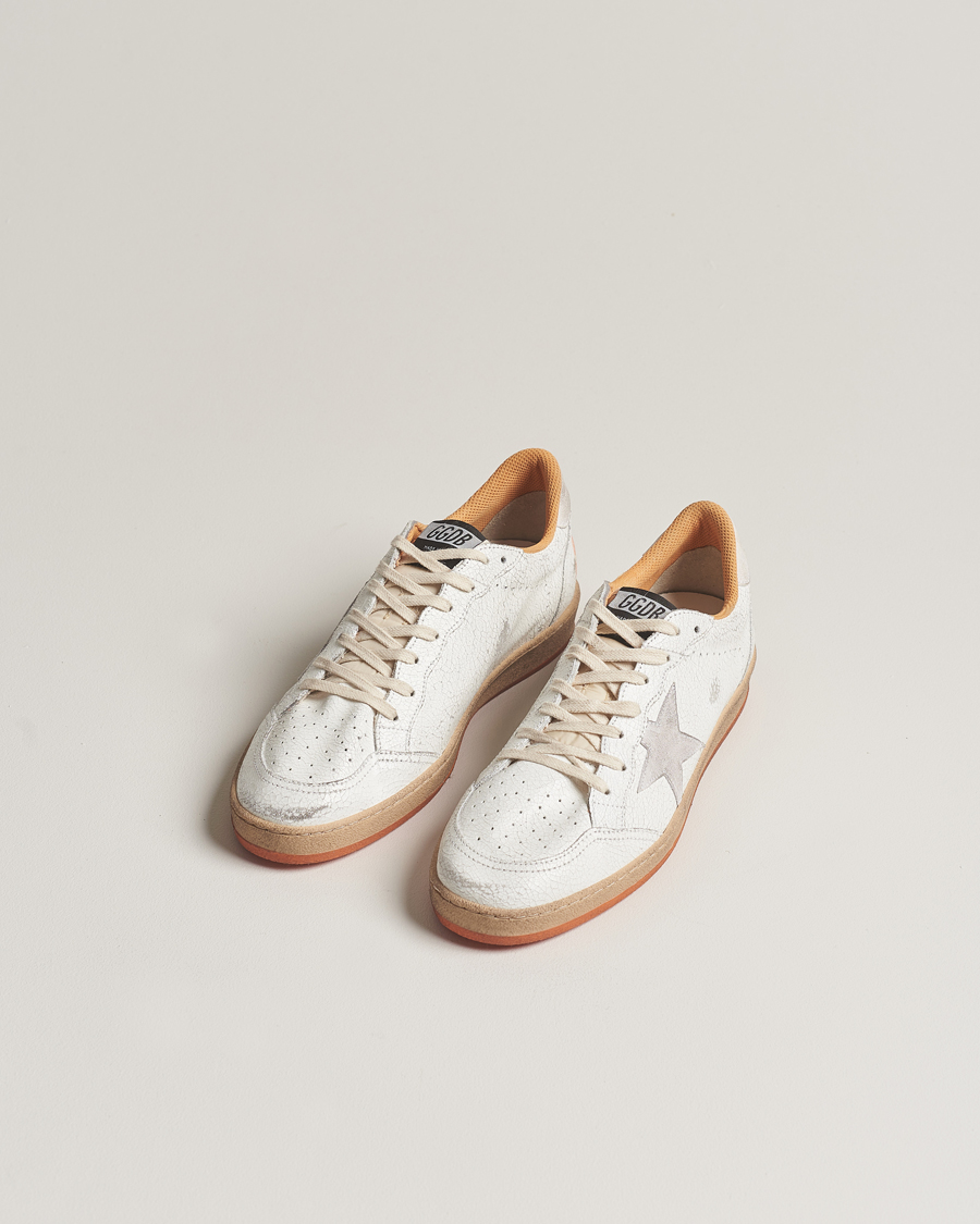 Homme | Baskets Blanches | Golden Goose | Deluxe Brand Ball Star Sneakers White/Orange