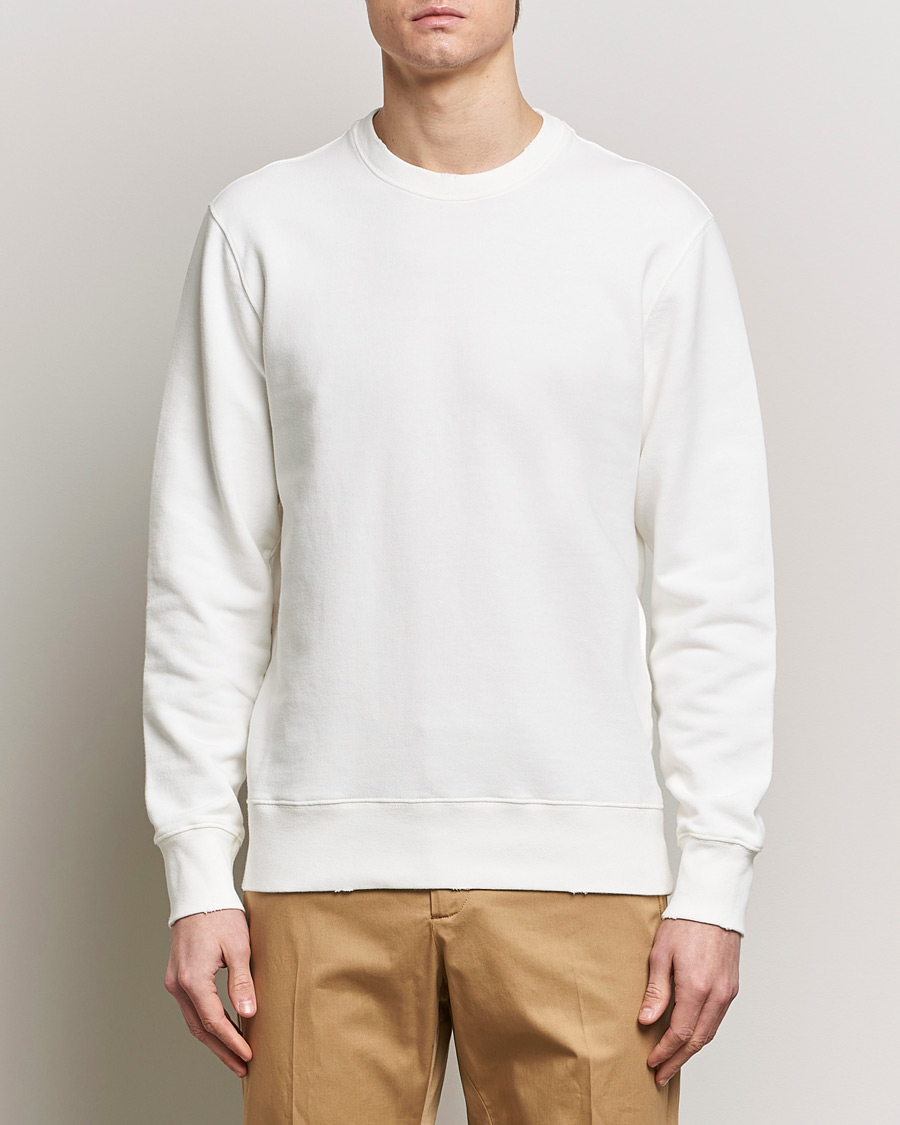 Homme | Contemporary Creators | Golden Goose | Deluxe Brand Distressed Jersey Sweatshirt Vintage White