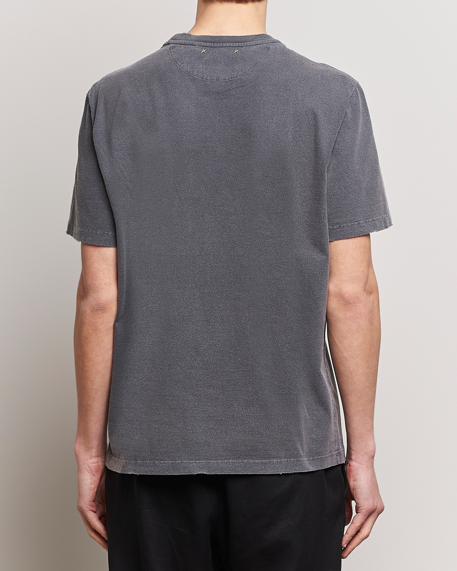 Homme | T-shirts | Golden Goose | Deluxe Brand Distressed Cotton Logo T-Shirt Anthracite