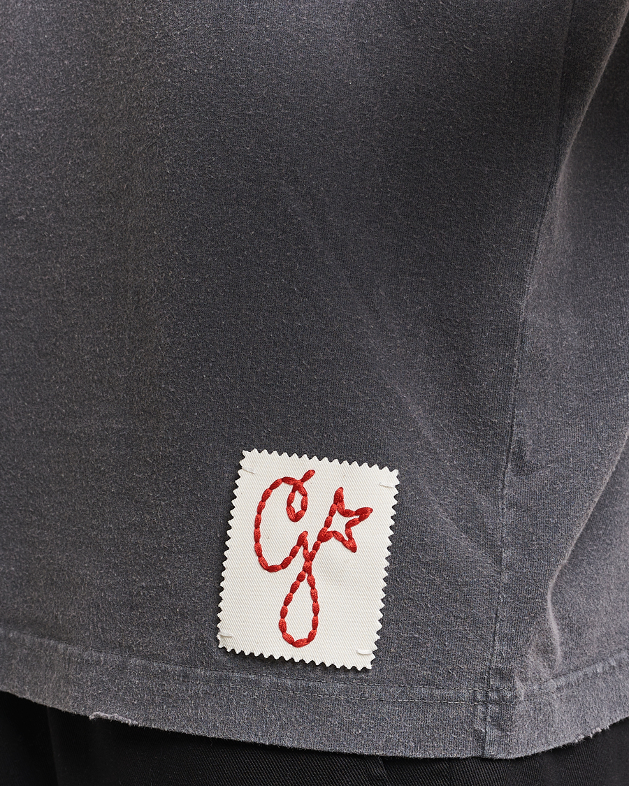 Homme | T-shirts | Golden Goose | Deluxe Brand Distressed Cotton Logo T-Shirt Anthracite