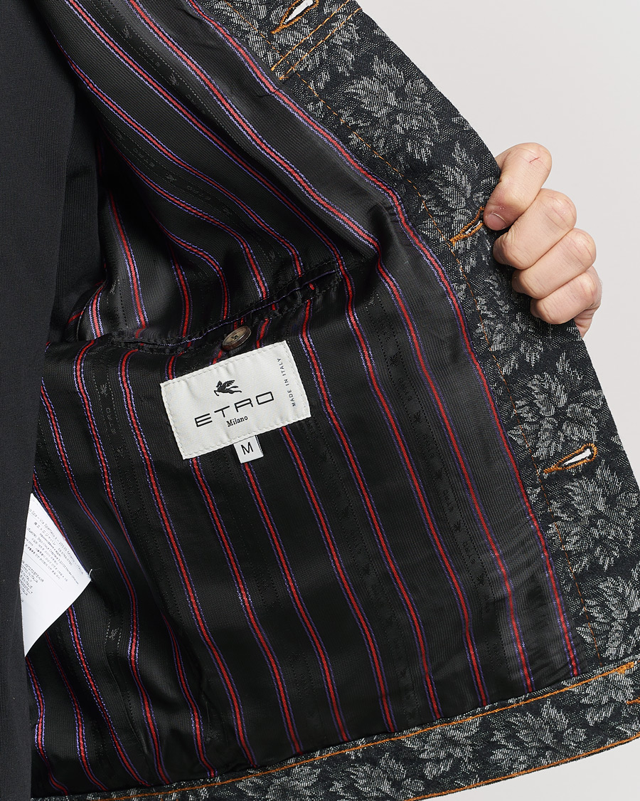 Homme | Manteaux Et Vestes | Etro | Jacquard Denim Jacket Dark Blue