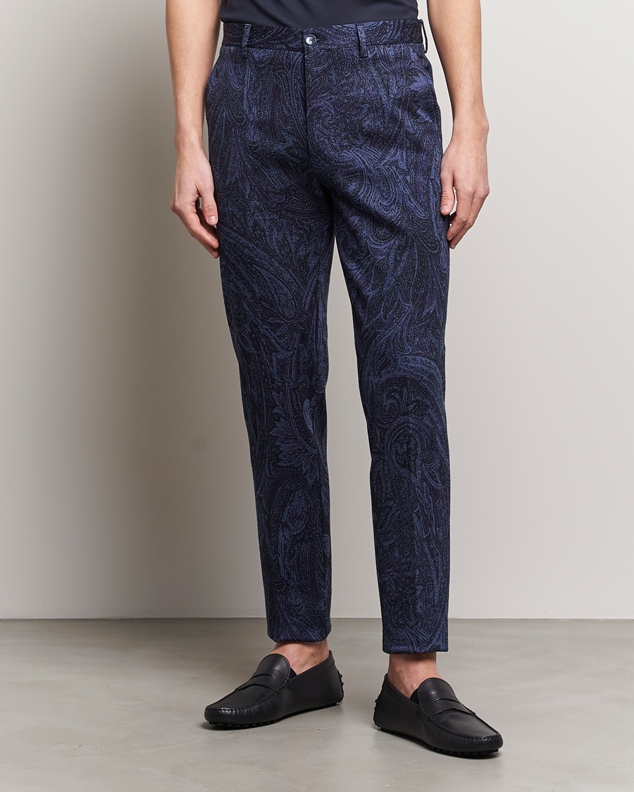 Homme | Sections | Etro | Tonal Paisley Trousers Navy