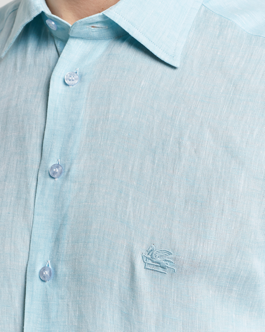 Homme | Chemises | Etro | Slim Fit Linen Shirt Light Blue