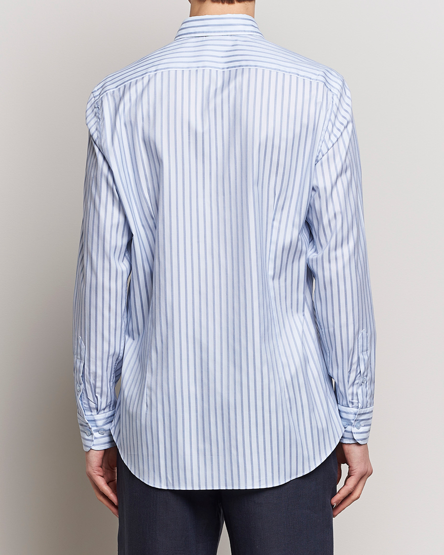 Homme | Chemises | Etro | Slim Fit Striped Cotton Shirt Light Blue