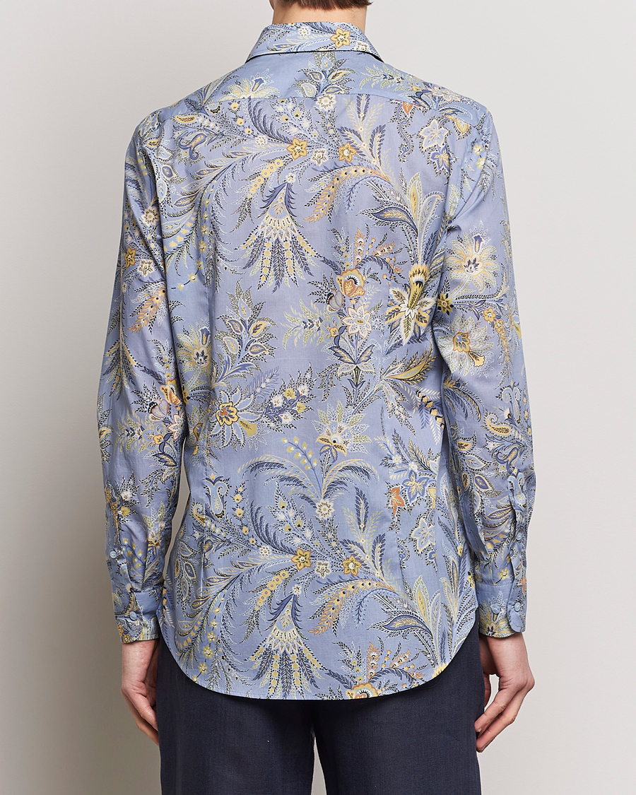 Homme | Chemises | Etro | Slim Fit Floral Print Shirt Azzurro