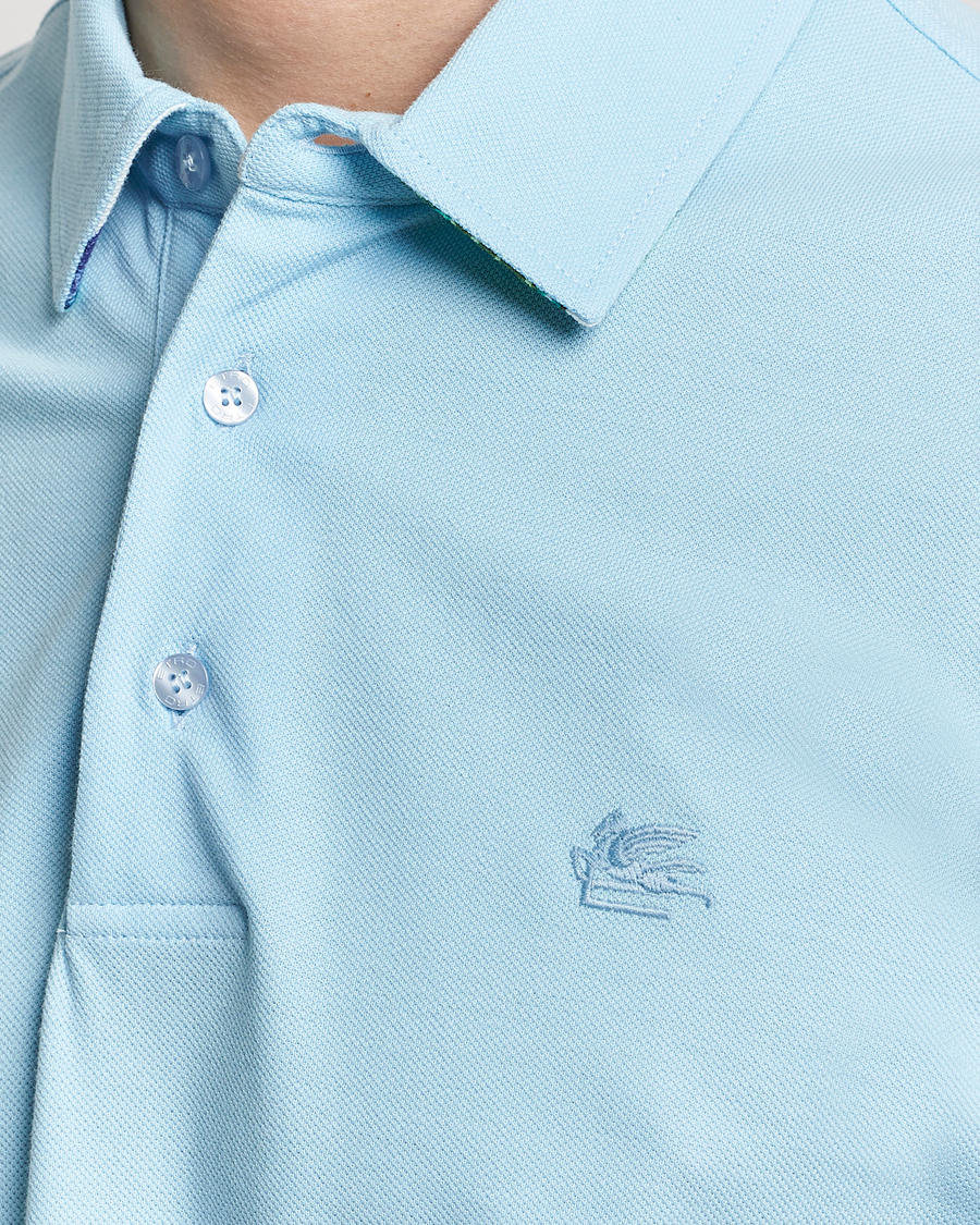 Homme | Polos | Etro | Contrast Paisley Polo Azzurro
