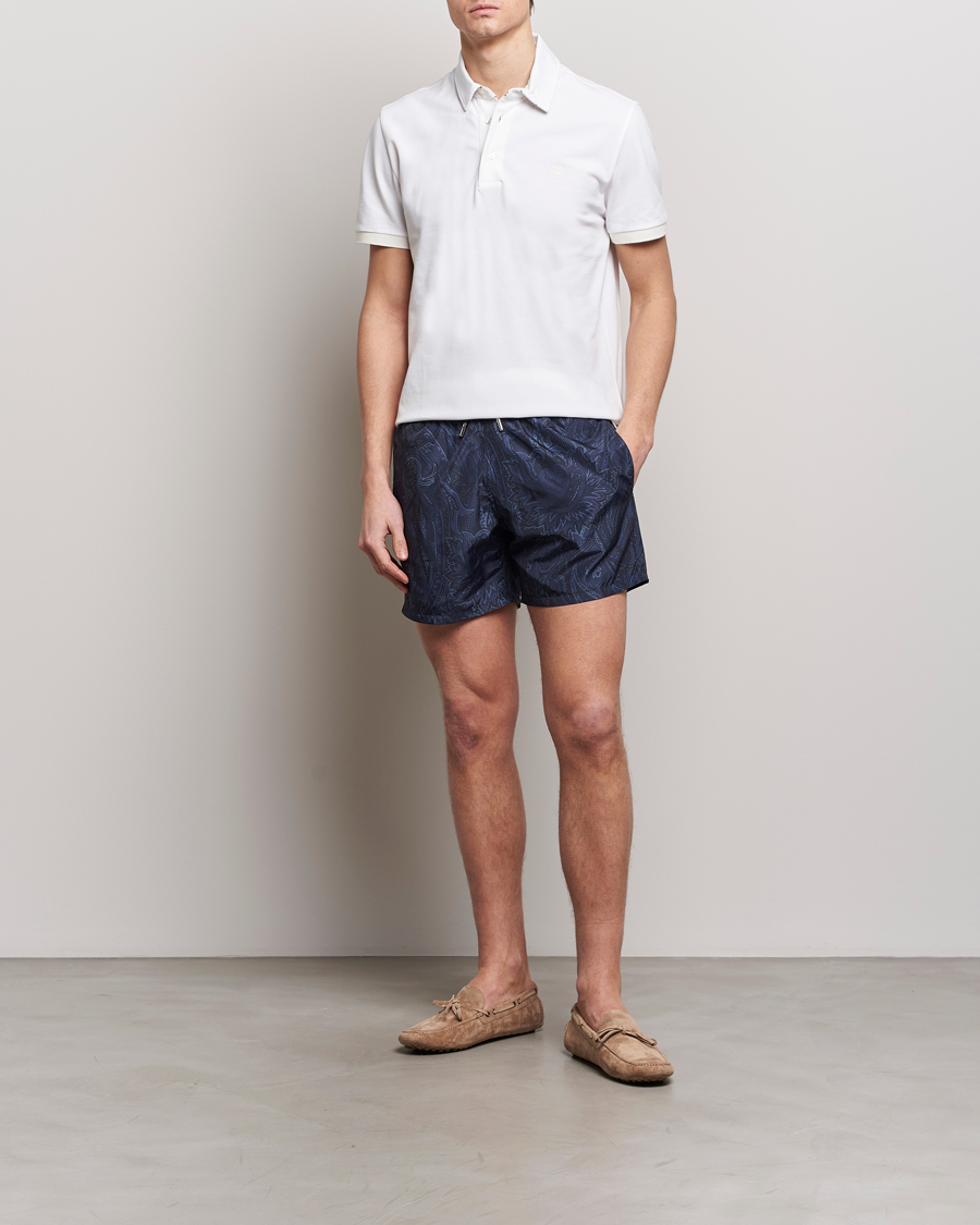 Homme | Polos | Etro | Contrast Paisley Polo White