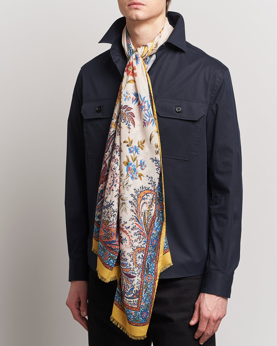 Homme | Etro Modal/Cashmere Printed Scarf Yellow | Etro | Modal/Cashmere Printed Scarf Yellow