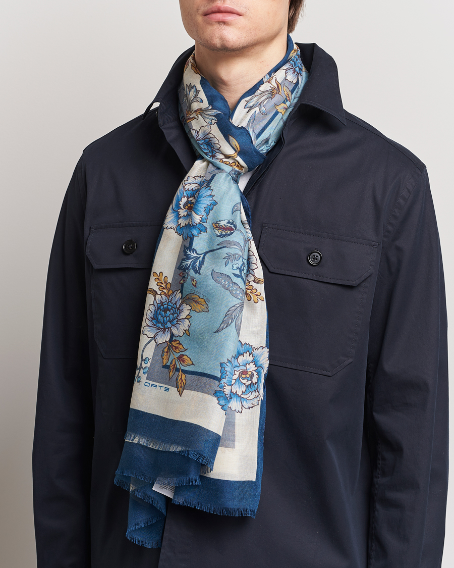 Homme | Etro Modal/Cashmere Printed Scarf Light Blue | Etro | Modal/Cashmere Printed Scarf Light Blue