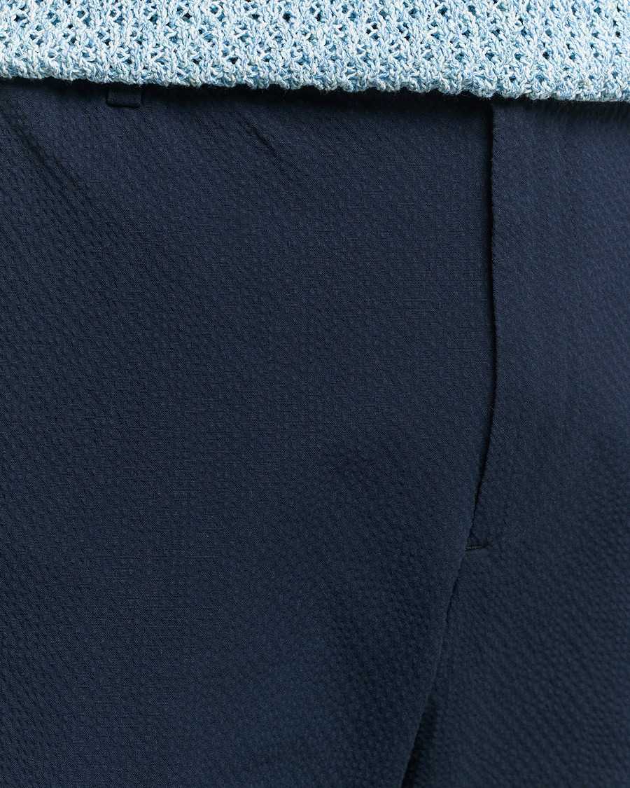 Homme | Pantalons | NN07 | Billie Seersucker Drawstring Trousers Navy Blue