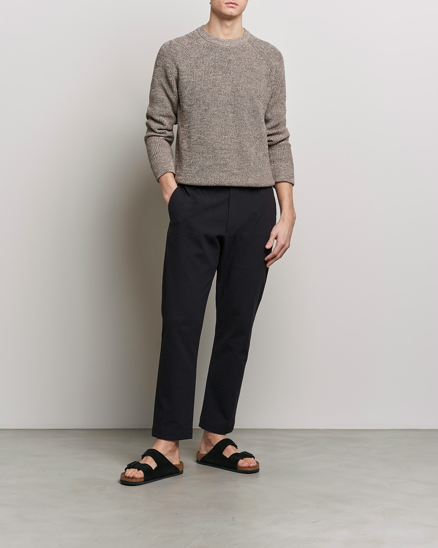 Homme | Pantalons | NN07 | Billie Seersucker Drawstring Trousers Black