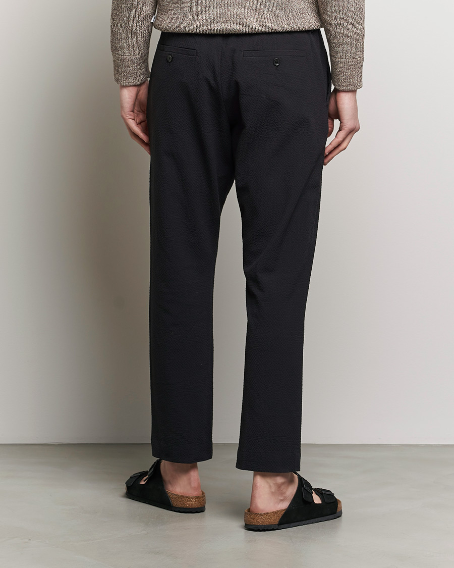 Homme | Pantalons | NN07 | Billie Seersucker Drawstring Trousers Black