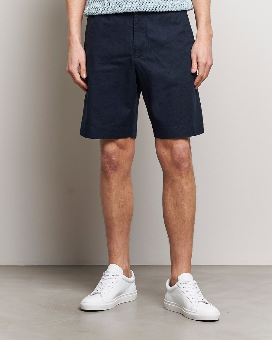 Homme |  | NN07 | Billie Linen Shorts Navy Blue