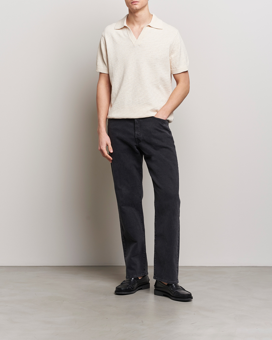 Homme | Polos | NN07 | Ryan Open Collar Knitted Polo Off White