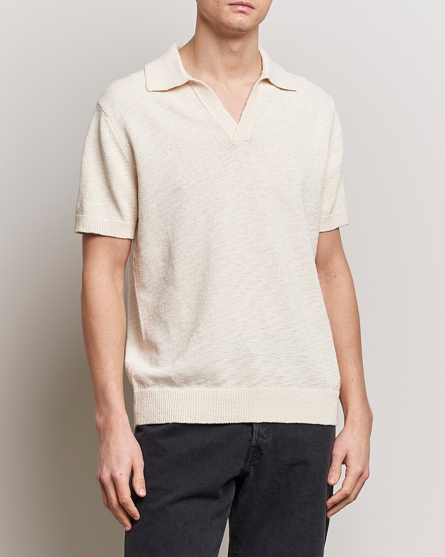 Homme | Polos À Manches Courtes | NN07 | Ryan Open Collar Knitted Polo Off White