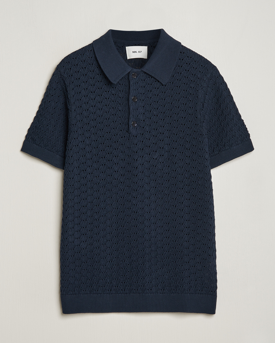 Homme | Polos | NN07 | Manuel Structured Polo Navy Blue