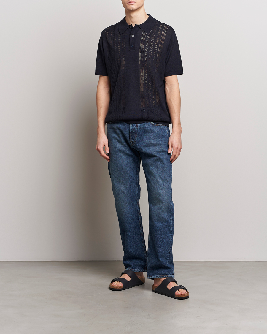 Homme | Polos | NN07 | Thor Knitted Polo Navy Blue