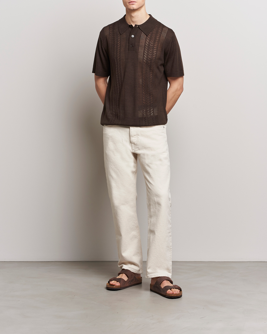 Homme | Polos | NN07 | Thor Knitted Polo Slate Brown
