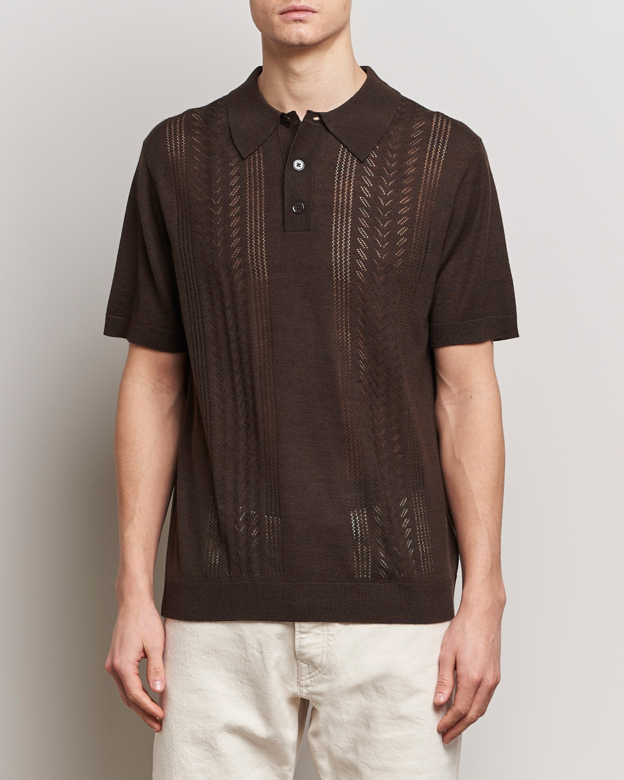 Homme | Polos | NN07 | Thor Knitted Polo Slate Brown