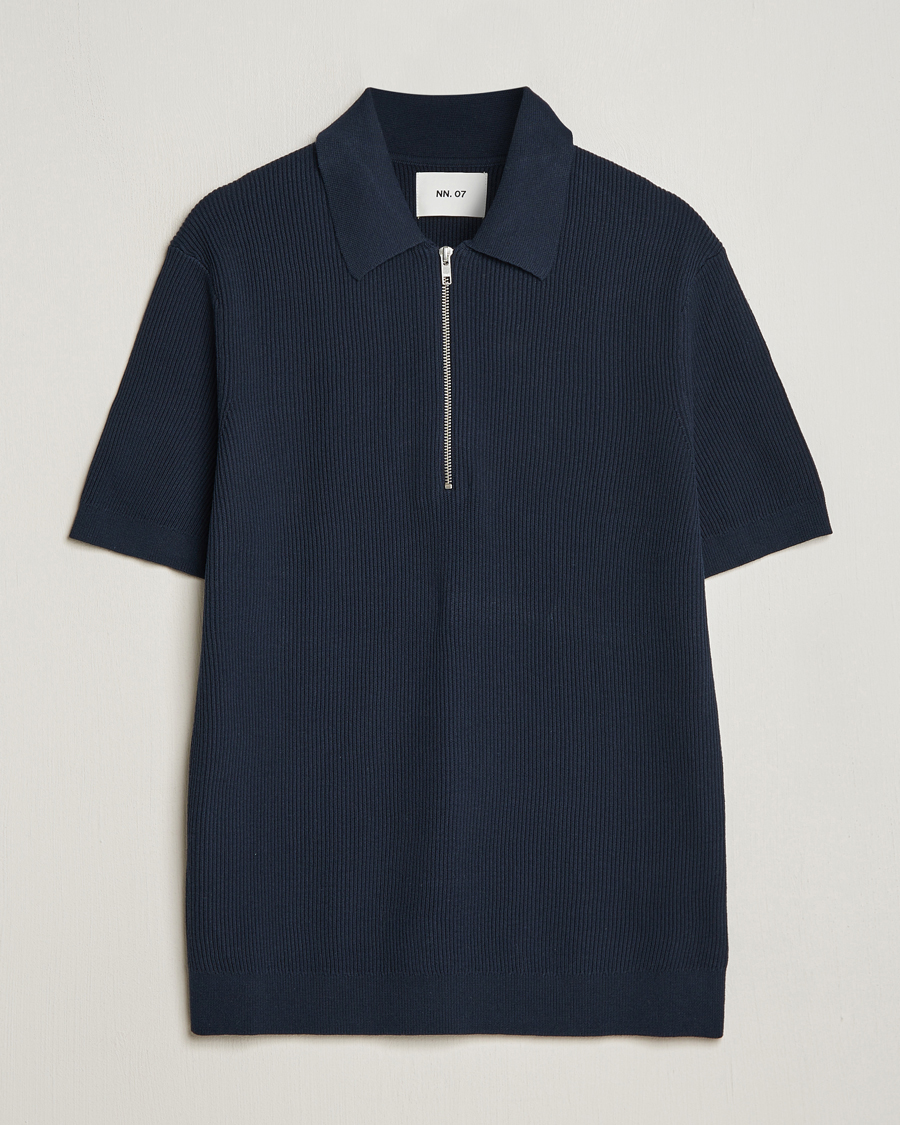 Homme | Polos | NN07 | Hansie Zip Polo Navy Blue