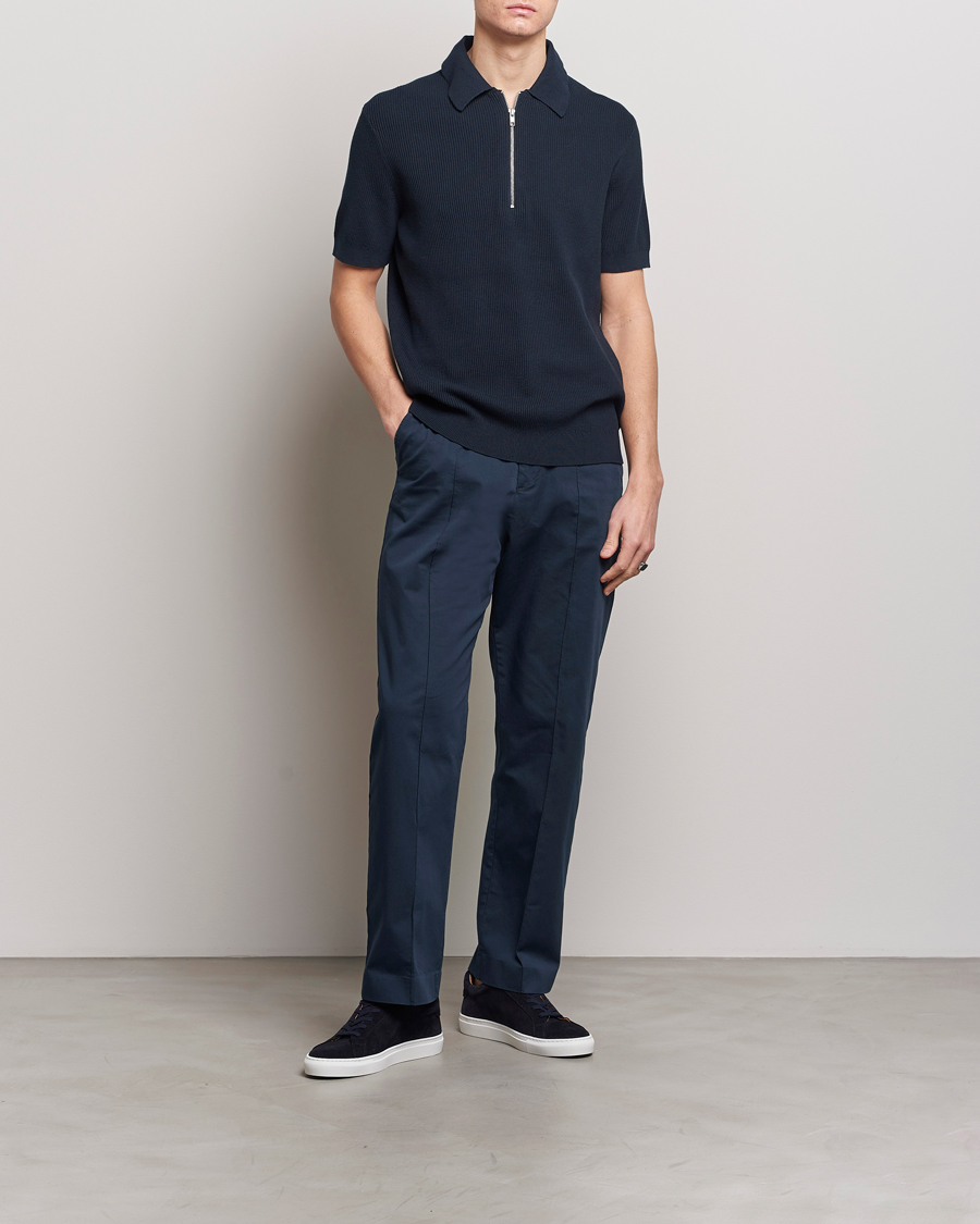 Homme | Polos | NN07 | Hansie Zip Polo Navy Blue