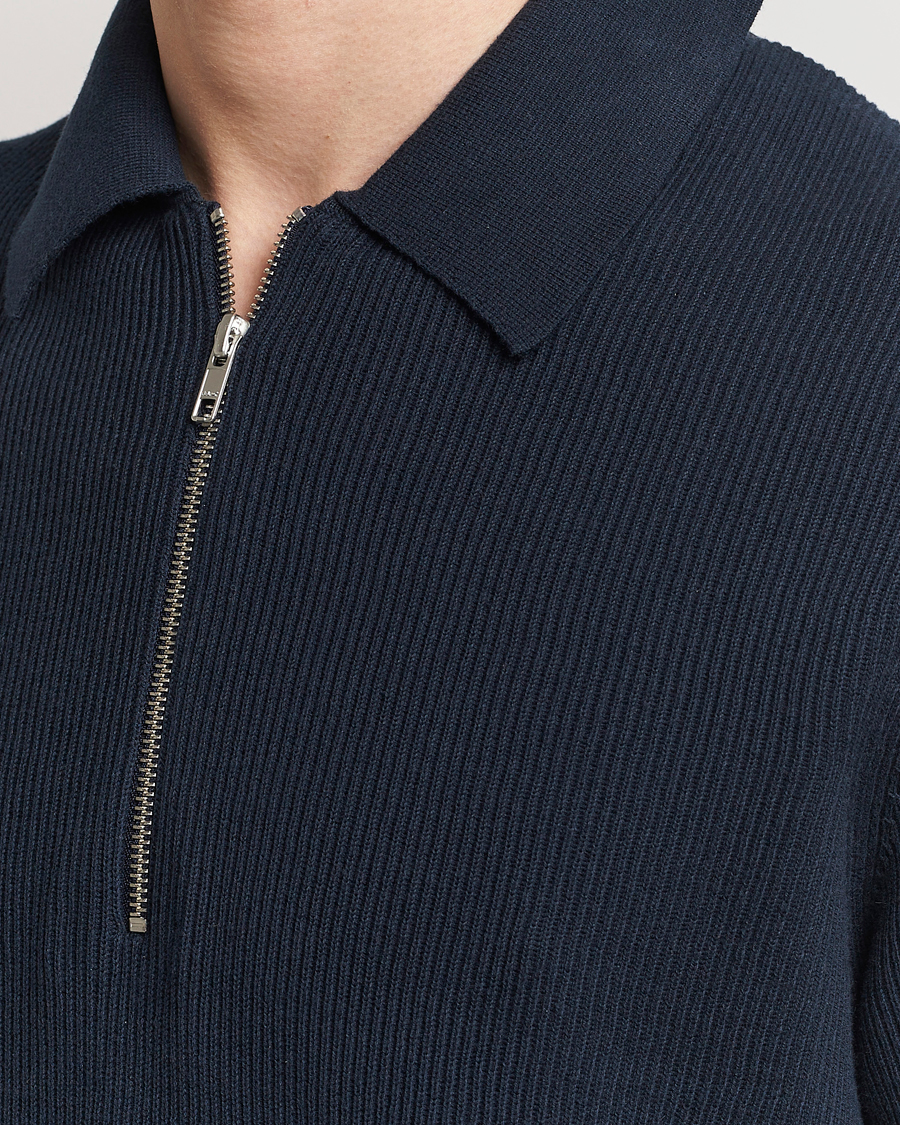 Homme | Polos | NN07 | Hansie Zip Polo Navy Blue
