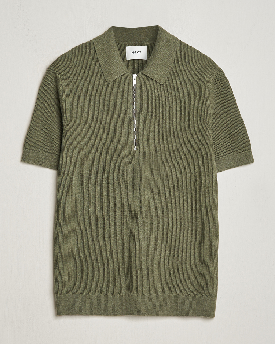 Homme | Polos | NN07 | Hansie Zip Polo Capers Green